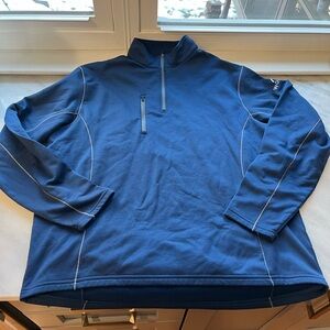 Peter Millar Crown Sport quarter zip fleecd pullover blue men’s large golf D13